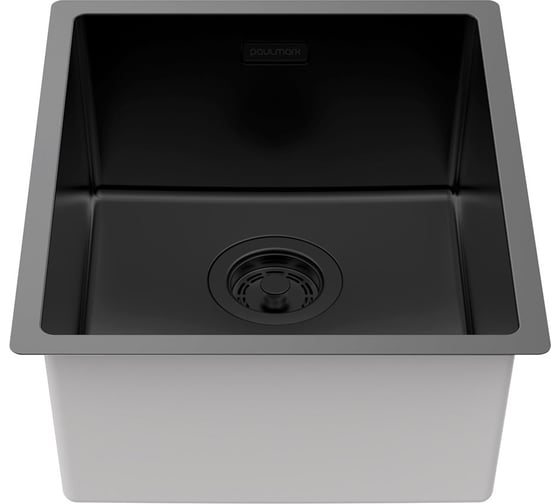 Мойка Paulmark LASSAN 38 UNI, нерж. сталь, матовый черный, NANO-PVD, 380x440мм LA38-MBN