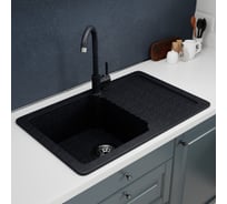 Мойка MIXLINE ML-GMS24 СТАНДАРТ с крылом, черный (308), 765x490x200мм 554875