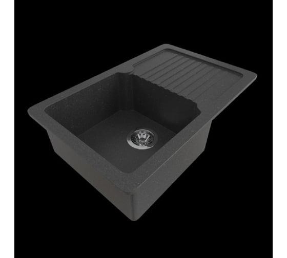 Мойка MIXLINE ML-GMS24 СТАНДАРТ с крылом, черный (308), 765x490x200мм 554875