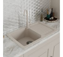 Мойка MIXLINE ML-GMS24 СТАНДАРТ с крылом, бежевый (328), 765x490x200мм 554869