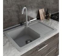 Мойка MIXLINE ML-GMS24 СТАНДАРТ с крылом, светло-серый (310), 765x490x200мм 554872