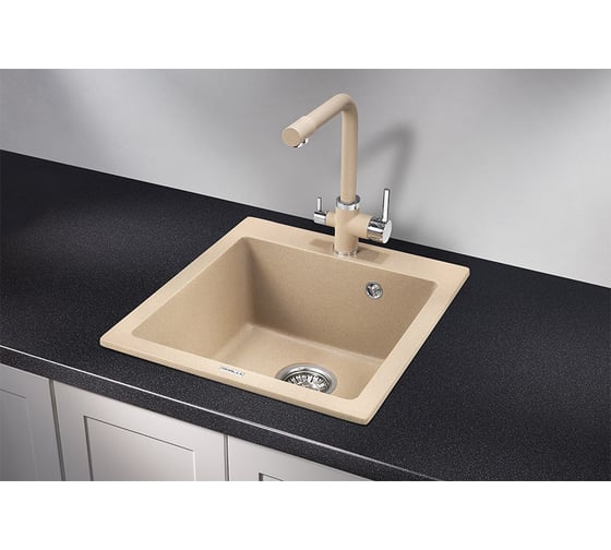 Кухонная кварцевая мойка GRANULA GR-4651 465х510 мм, песок