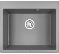 Кухонная кварцевая мойка GRANULA GR-6001 600х520 мм, 6001 алюминиум
