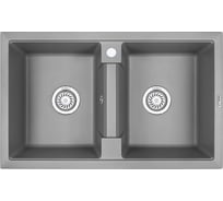 Кухонная кварцевая мойка GRANULA GR-8101 810х500 мм, алюминиум