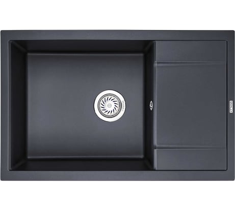 Оборачиваемая кухонная кварцевая мойка GRANULA GR-7805 780х500 мм, шварц