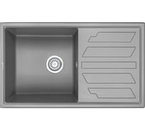 Кухонная кварцевая мойка GRANULA GR-8002 АЛЮМИНИУМ