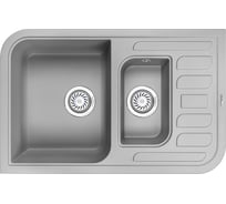 Оборачиваемая кухонная кварцевая мойка GRANULA GR-7803 775х495 мм, алюминиум