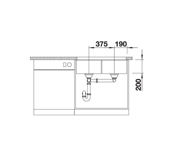 Мойка Blanco SUBLINE 350 350 U SILGRANIT жемчужный, с отводной арматурой InFino 523577