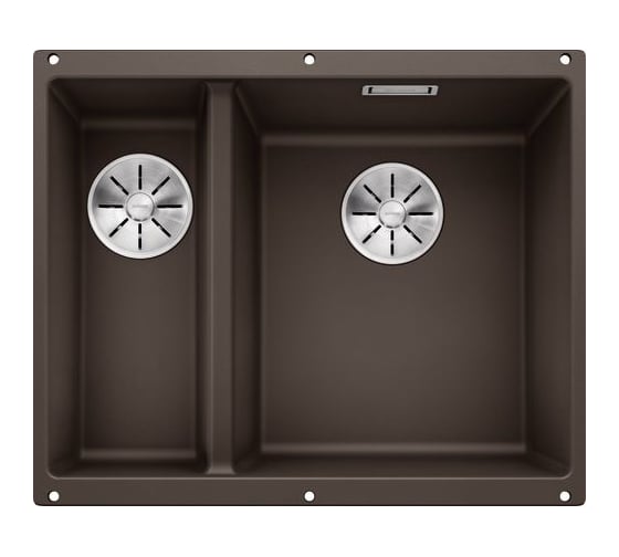 Мойка Blanco SUBLINE 340 160 U SILGRANIT кофе, чаша справа, с отводной арматурой InFino 523567
