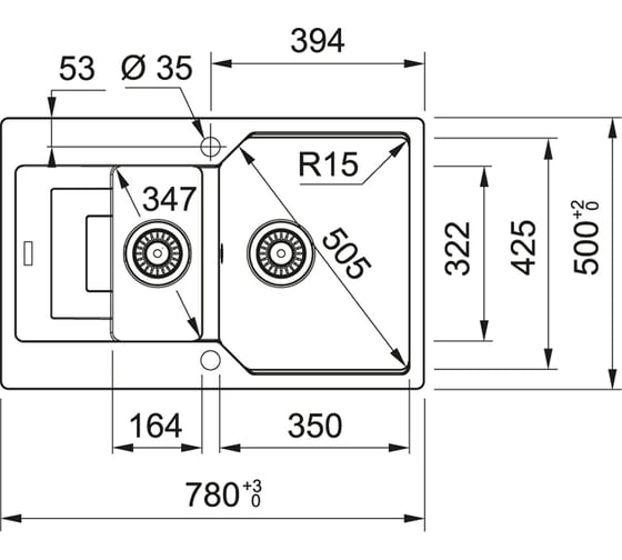 Мойка FRANKE UBG 651-78 серый камень 114.0595.521