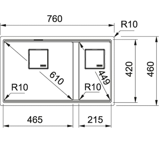 Мойка FRANKE KNG 120 графит, миска и rollmat в комплекте 125.0528.635
