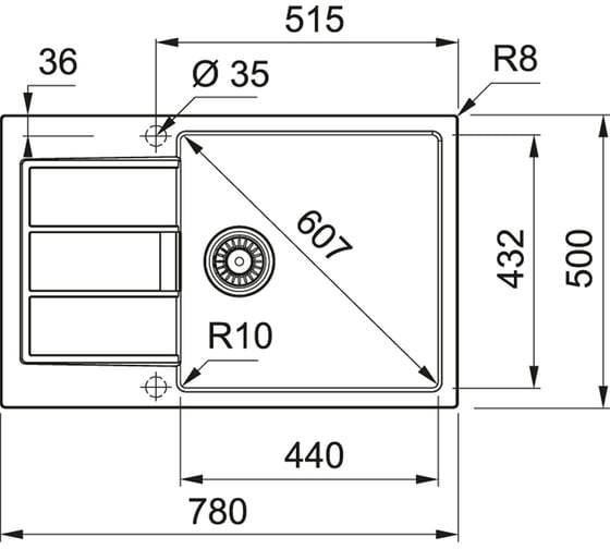 Мойка FRANKE S2D 611-78 XL сахара 143.0618.383