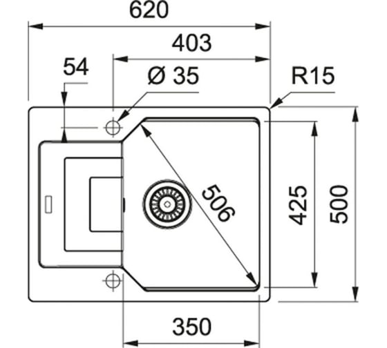 Мойка FRANKE UBG 611-62 графит 114.0595.313