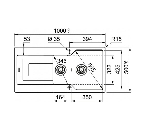 Мойка FRANKE UBG 651-100 графит 114.0595.435