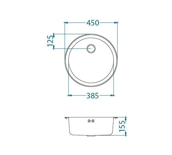 Мойка ALVEUS FORM 10 NAT-60 FI 450 1X в комплекте с сифоном 1008987