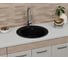 Мойка для кухни Bauedge BAU Dream Black coal D 50, выпуск с сифоном в комплекте, черный уголь GR0112 3