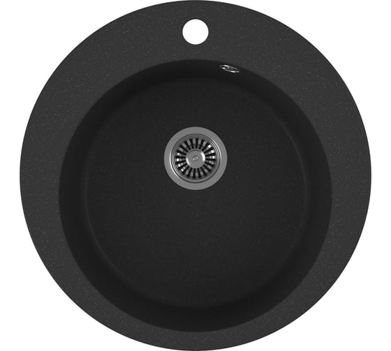 Мойка для кухни Bauedge BAU Dream Pro D 48, без выпуска, черный камень PR0002