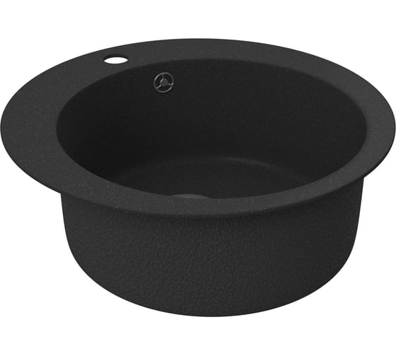 Мойка для кухни Bauedge BAU Dream Pro D 48, без выпуска, черный камень PR0002