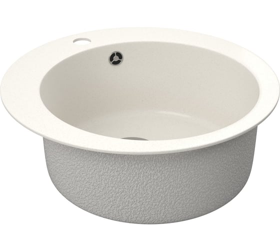 Мойка для кухни Bauedge BAU Dream Pro D 48, без выпуска, белый песок PR0001