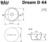 Мойка для кухни Bauedge BAU Dream White snow D 44, выпуск с сифоном в комплекте, белый снег GR0102 6