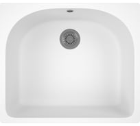 Мойка для кухни Bauedge BAU Mif White snow 59x51, выпуск с сифоном в комплекте, белый снег GR0137