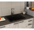 Мойка для кухни Bauedge BAU Mif Black stone 59x51, выпуск с сифоном в комплекте, черный камень GR0138 3