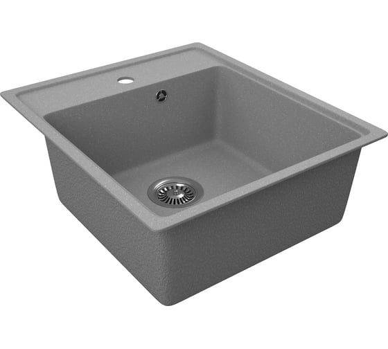 Мойка для кухни Bauedge BAU Stil Pro 43x49, без выпуска, серый камень PR0005