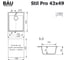 Мойка для кухни Bauedge BAU Stil Pro 43x49, без выпуска, серый камень PR0005 7