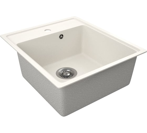 Мойка для кухни Bauedge BAU Stil Pro 43x49, без выпуска, белый песок PR0004