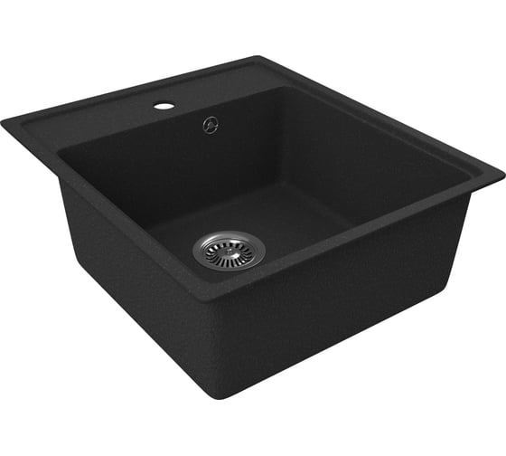 Мойка для кухни Bauedge BAU Stil Pro 43x49, без выпуска, черный камень PR0006