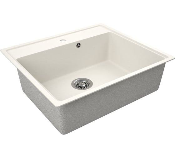 Мойка для кухни Bauedge BAU Stil Pro 57x50, без выпуска, белый песок PR0009