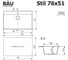 Мойка для кухни Bauedge BAU Stil White snow 76x51, выпуск с сифоном в комплекте, белый снег GR0132 6