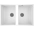 Мойка для кухни двойная чаша Bauedge BAU Stil White snow 77x50, выпуск с сифоном в комплекте, белый снег GR0174 1