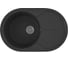 Мойка для кухни оборачиваемая овальная Bauedge BAU Nimb Black stone 75x48, выпуск с сифоном в комплекте, черный камень GR0145 1