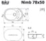 Мойка для кухни оборачиваемая овальная Bauedge BAU Nimb Black stone 78x50, выпуск с сифоном в комплекте, черный камень GR0148 6