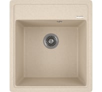 Мойка для кухни врезная кварцевая в комплекте с сифоном Bauedge BAU Stil Sand 46x51, песочный BAU0003