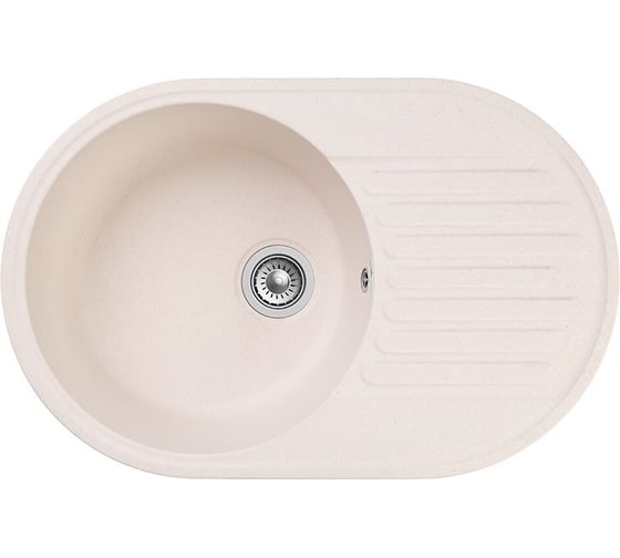 Мойка GRANFEST QUARZ GF-Z 18 чаша с крылом, 740х480 мм, белый 444904