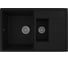 Мойка для кухни Bauedge оборачиваемая полуторная чаша с крылом BAU Stil Black coal 77x50, выпуск с сифоном в комплекте, черный уголь GR0180 1