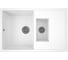 Мойка для кухни Bauedge оборачиваемая полуторная чаша с крылом BAU Stil White snow 77x50, выпуск с сифоном в комплекте, белый снег GR0178 1
