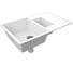 Мойка для кухни Bauedge оборачиваемая полуторная чаша с крылом BAU Stil White snow 77x50, выпуск с сифоном в комплекте, белый снег GR0178 5