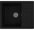 Мойка для кухни оборачиваемая с крылом Bauedge BAU Stil Black coal 61x50, выпуск с сифоном в комплекте, черный уголь GR0154 1