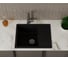 Мойка для кухни оборачиваемая с крылом Bauedge BAU Stil Black coal 61x50, выпуск с сифоном в комплекте, черный уголь GR0154 3