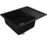Мойка для кухни оборачиваемая с крылом Bauedge BAU Stil Black coal 61x50, выпуск с сифоном в комплекте, черный уголь GR0154 5