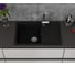 Мойка для кухни оборачиваемая с крылом Bauedge BAU Stil Black coal 75x50, выпуск с сифоном в комплекте, черный уголь GR0158 3