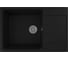 Мойка для кухни оборачиваемая с крылом Bauedge BAU Stil Black coal 76x50, выпуск с сифоном в комплекте, черный уголь GR0166 1