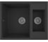 Мойка для кухни оборачиваемая с крылом Bauedge BAU Stil Black stone 60x50, выпуск с сифоном в комплекте, черный камень GR0170 1