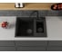 Мойка для кухни оборачиваемая с крылом Bauedge BAU Stil Black stone 60x50, выпуск с сифоном в комплекте, черный камень GR0170 3