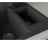 Мойка для кухни оборачиваемая с крылом Bauedge BAU Stil Black stone 60x50, выпуск с сифоном в комплекте, черный камень GR0170 4