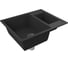 Мойка для кухни оборачиваемая с крылом Bauedge BAU Stil Black stone 60x50, выпуск с сифоном в комплекте, черный камень GR0170 5