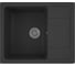 Мойка для кухни оборачиваемая с крылом Bauedge BAU Stil Black stone 61x50, выпуск с сифоном в комплекте, черный камень GR0153 1